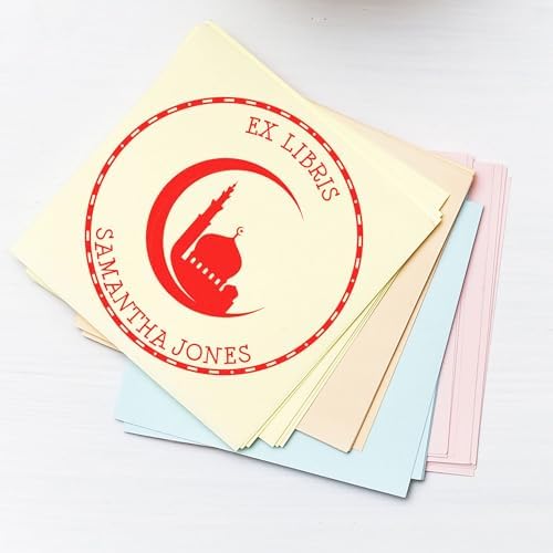 Custom New Home Stamp - PSI Pre-Inked Holy Crescent Star Library Stamp - Ideal Islamic Gift for Muslim Business Owners - Personalized Custom Made for Libraries, Offices, and Homes - Long-Lasting Ink - Image 4