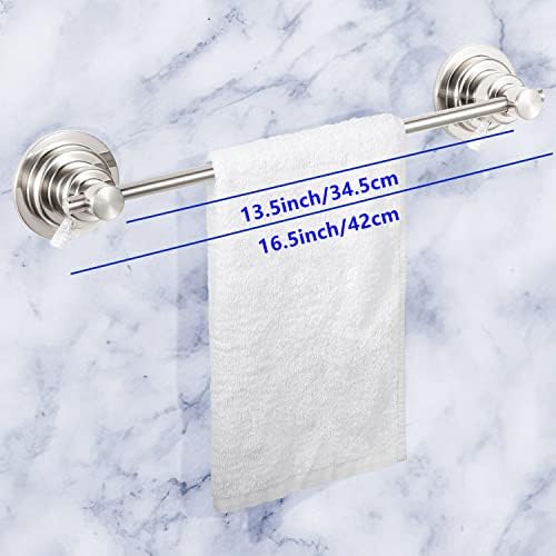 JiePai Suction Cup Towel Bar 16 Inch,Removable Vacuum Suction Towel Holder Suction Towel Rack Brushed Nickel - Image 2