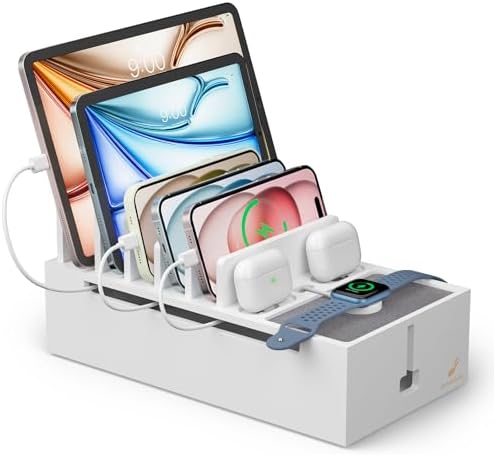 Pezin & Hulin Charger Station Organizer, No Power Charging Supply-White by PezinHulin