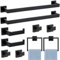 VELIMAX Mattle Black Towel Bar, SUS304 Stainless Steel Bathroom Hardware Set, Towel Racks for Bathroom Wall Mounted 24-Inches by VELIMAX
