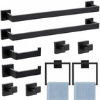 VELIMAX Mattle Black Towel Bar, SUS304 Stainless Steel Bathroom Hardware Set, Towel Racks for Bathroom Wall Mounted 24-Inches by VELIMAX