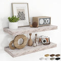 RICHFOCUS Bathroom Floating Shelves for Wall 2Pack|Rustic White|28" L by RICHFOCUS