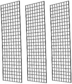 Commercial Grade Gridwall Panels – Heavy Duty Grid Panel for Any Retail Display, 2’ Width x 6’ Height, 3 Gridwall Panels Per Carton (Black Finish) by Home