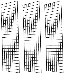 Commercial Grade Gridwall Panels – Heavy Duty Grid Panel for Any Retail Display, 2’ Width x 6’ Height, 3 Gridwall Panels Per Carton (Black Finish) by Home