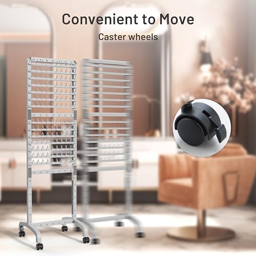 Yumkfoi 280 Pegs Braiding Hair Rack, 2-Sided Braiding Rack with Wheels - Image 5