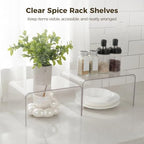 4 Pcs Clear Spice Rack Shelves, Pantry Organizers and Storage Set, Display Shelf Organizer, Stackable Desktop Organizer for Kitchen, Bathroom, 10.6 x 7.7 x 6.3 in & 7.4 x 5.3 x 10.6 in - Image 4