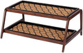 Anji Mountain Heavy Duty Waterproof Wooden Shoe Storage Mat Organizer/Boot Storage Tray Multi Use for Entryway with Coir, Tan and Black Trellis Insert, 2 Tier, Fits 6 Pair (36.5" Wide) by AnjiMountain