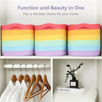 ECDYQXVU 15x10x9 Inch Woven Cotton Rope Storage Basket, 3 Pack - Image 4