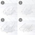Oizeir Refrigerator Organizer Bins - Clear Plastic, Stackable, Narrow and Wide Bin Sizes, Egg Tray with Lid. Great Storage for Fridge, Cabinets, Countertops and Pantry. (Set of 12) - Image 2