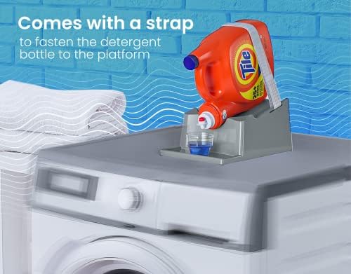 Skywin Liquid Laundry Detergent Holder Stand with Drip Tray - 2 Pack - Grey - Image 4