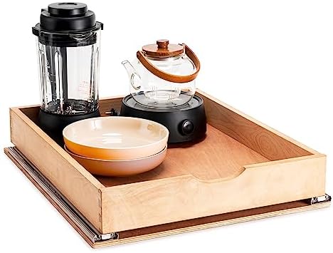 Fully Assembled Pull Out Cabinet Drawer, Wood Pull Out Cabinet Organizer, Soft Close Slide Out Pull Out Drawers for Kitchen Cabinets, Fast and Easy DIY Installation, 18”W x 21”D by SITOO