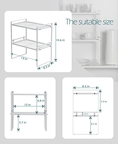 Shantton Cabinet Shelf Organizer, Pantry Shelf Rack, White 13x8.3x7.3 - Image 3