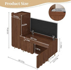 3More L-Shaped Entryway Shoe Bench with Cushioned Seat, Brown - Image 2