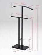 KB Designs - Metal Suit Valet Stand Clothing Organizer, Clothes Rack, Jacket Hanger, Tie Hanger (Black) - Image 3