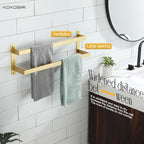 KOKOSIRI Bath Towel Bars Bathroom 2-Tiers Ladder Brushed Gold Towel Rails 24 Inches Towel Holders Wall Mounted Towels Shelves Rack Stainless Steel, B5008BG-L24 - Image 6
