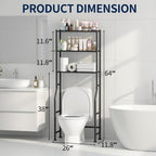 Livilord 3-Tier Over Toilet Storage Rack, Anti-Wobble, Black - Image 2