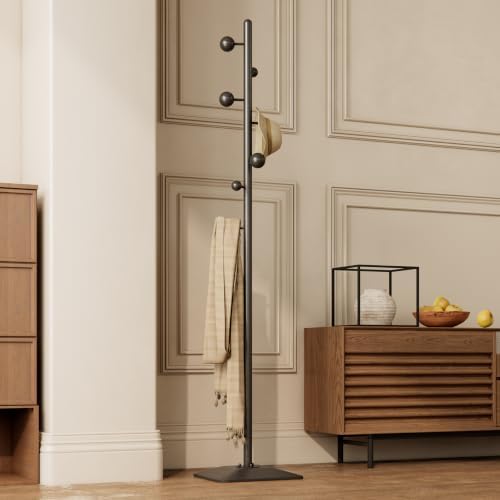 coat rack freestanding,coat rack stand with 7 Hooks and Metal Base for Bags, Hats.Coat Tree Coat Hanger Stand for Home Office Hall Entryway - Image 5