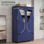 SORCEDAS Portable Closet Wardrobe with Hanging Rods Shelves Clothes Storage - Image 5