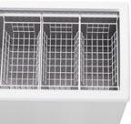 Slideep 17.5" Large Hanging Baskets Freezer Organizer Bin Sturdy Metal Wire Storage Baskets Organization for Pantry, Kitchen, White, Set of 2 - Image 4