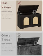 DINZI LVJ Storage Chest, Wooden Toy Box, Espresso Oak 31.5" L - Image 4