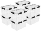 Sterilite Gasket Storage Box with Lids for Home & Office, 54 Quart, 8-Pack by Sterilite