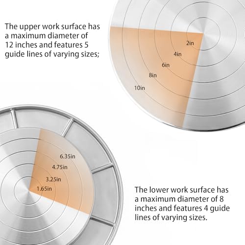 12 Inch Heavy Duty Lazy Susan Turntable, 360° Smooth Rotating Dual Surface Metal Turntable for Kitchen Counter,Cake Decorating, Craft, Display – Aluminum Alloy Spinning Tray - Image 7