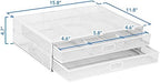 Mount-It! Mesh Computer Monitor Stand Riser [Metal] Desk Organizer with Two Pullout Storage Drawers for Desktop, Laptop, and Printer Accessories and Office Supplies (White) - Image 4