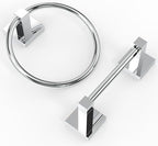 RUACQ Chrome Toilet Paper Holder & Towel Ring, Bathroom Accessories - Image 7