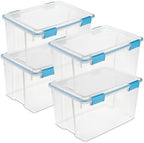 Sterilite Gasket Storage Box with Lids for Home & Office, 54 Quart, 4-Pack by Sterilite