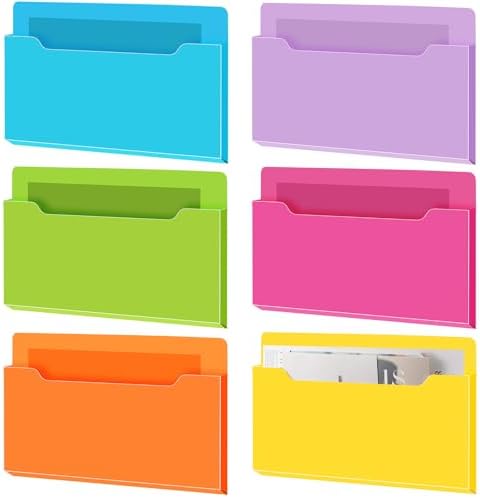 Fuutreo Magnetic Wall File Holder,6pcs,Bright Color,Horizontal-large by Fuutreo