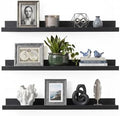 upsimples Long Floating Shelves for Wall Decor and Storage, 23.6'' Black by upsimples