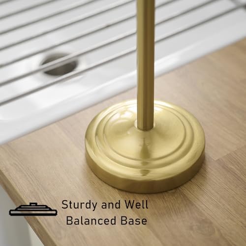 Hoimpro Hand Towel Holder Stand Bathroom Countertop Towel Bar Rack Gold - Image 3