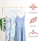 Sishynio Velvet Hangers 50 Pack, Non-Slip Slim Felt Clothes Hangers Blue - Image 4