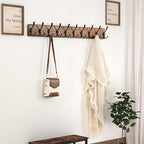 Dseap Coat Rack Wall - Heavy-Duty 38-1/4" Long, with Reinforced 10 Custom Tri-Hooks, Solid Wood Wall Hanger for Coats Hat Jackets - Rustic Farmhouse Entryway Storage, Natural & Black, Pack of 2 - Image 5