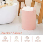 CLHMILY&Z Laundry Hamper Round Storage Rope Basket in Living Room, Bedroom, Laundry Room for Toy, Clothes, Blanket, Pillow (Pink, 80L) - Image 3