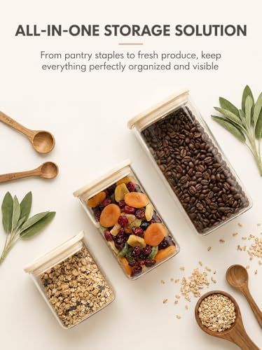 Square Glass Pantry Storage Containers with Glass Lids 4pcs 40fl.oz - Image 2