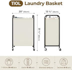 GRANNY SAYS Laundry Hamper, Large Cart with Wheels and Handles, Beige, 110L - Image 2