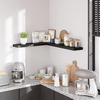 BAMEOS Floating Shelves, 31W x 8D Wall Mounted Display Shelves with Invisible Brackets, Set of 2 | Lightweight Décor Shelf for Bedroom, Living Room, Bathroom & Entryway Black - Image 4