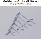 8 Inch, 25 Pcs, Gridwall Hooks, Metal Display Hangers - Image 4