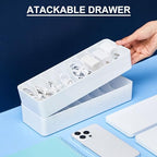Tatuo Cord Organizer Box with Lid, White, 4 Pack - Image 4