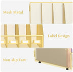 SUPEASY Desk Organizers Metal Desk Magazine File Holder with 5 Vertical Compartments Rack File Organizer for Office Desktop, Classroom, Home Workspace, Gold - Image 4
