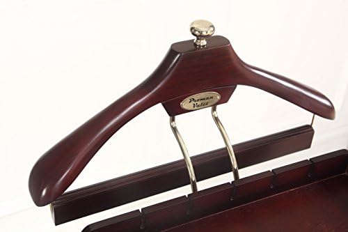 Proman Products Excalibur Wardrobe Wood Valet Stand with Power Extension, Large Storage Compartment, Contour Hanger, Trouser Bar, Tie & Belt Hooks and Shoe Rack - VL16200 - Image 4