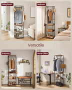 VASAGLE Freestanding Coat Rack, Hall Tree with Shelves, Steel Frame - Image 6