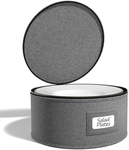 Sorbus China Storage Containers, with Lid (Bowl Plate Storage, Gray) - Image 4