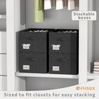 FHSQX 2 Pack Shoe Organizer for Closet,Fits up to 24 Pairs,Fabric Shoe Storage Bins,Large Shoe Box Storage Containers with Bottom Support for Shoes (Black, (16.5 * 12.6 * 9.5) x1) - Image 5