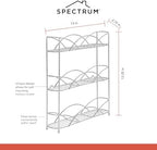 Spectrum 3 Tier Spice Rack Organizer Chrome Countertop Wire Shelf Spice Rack for Contemporary Kitchen Pantry Cabinet, Organize Spices with Three Tier Spice Shelf for Kitchen Storage with Wall Mount - Image 6