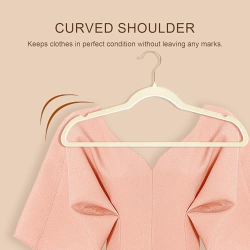 52 Pack Velvet Clothes Hangers Non-Slip with Shoulder Notches - Image 4