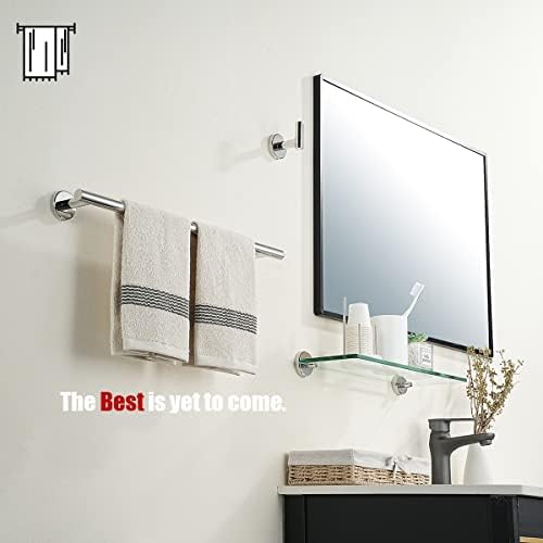 JQK Chrome Towel Bar, 20.5 Inch 304 Stainless Steel Thicken 0.8mm Towel Rack Bathroom, Towel Holder Polished Finished Wall Mount, Useable Length 18 Inch 2 Pack, TB110L18-CH-P2 - Image 4