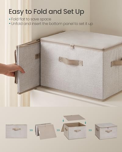 SONGMICS Set of 3 Storage Bins with Zipper Lids, 31 Quart Storage Boxes - Image 4