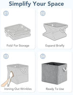 13x15x13 Inch Large Storage Bins with Cotton Rope Handles 6-Pack - Image 6